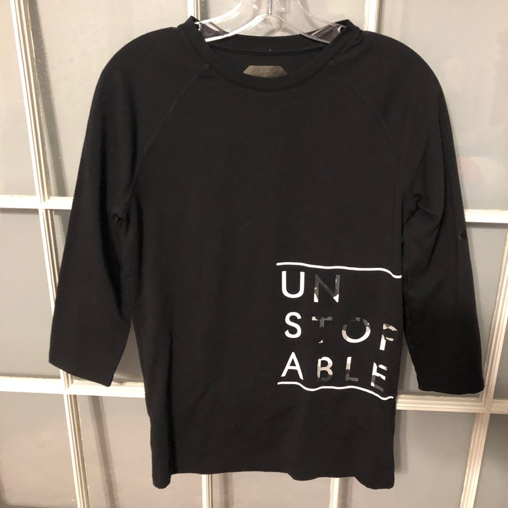 Under Armour black UNSTOPABLE shirt.